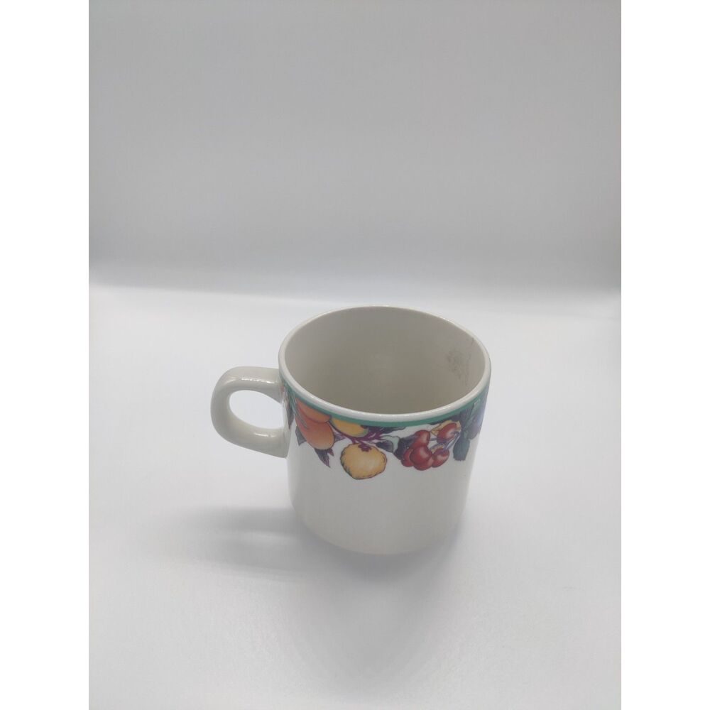 Vintage 80s Maplehill Stoneware Ceramic Harvest Fruit Coffee Mug 3''